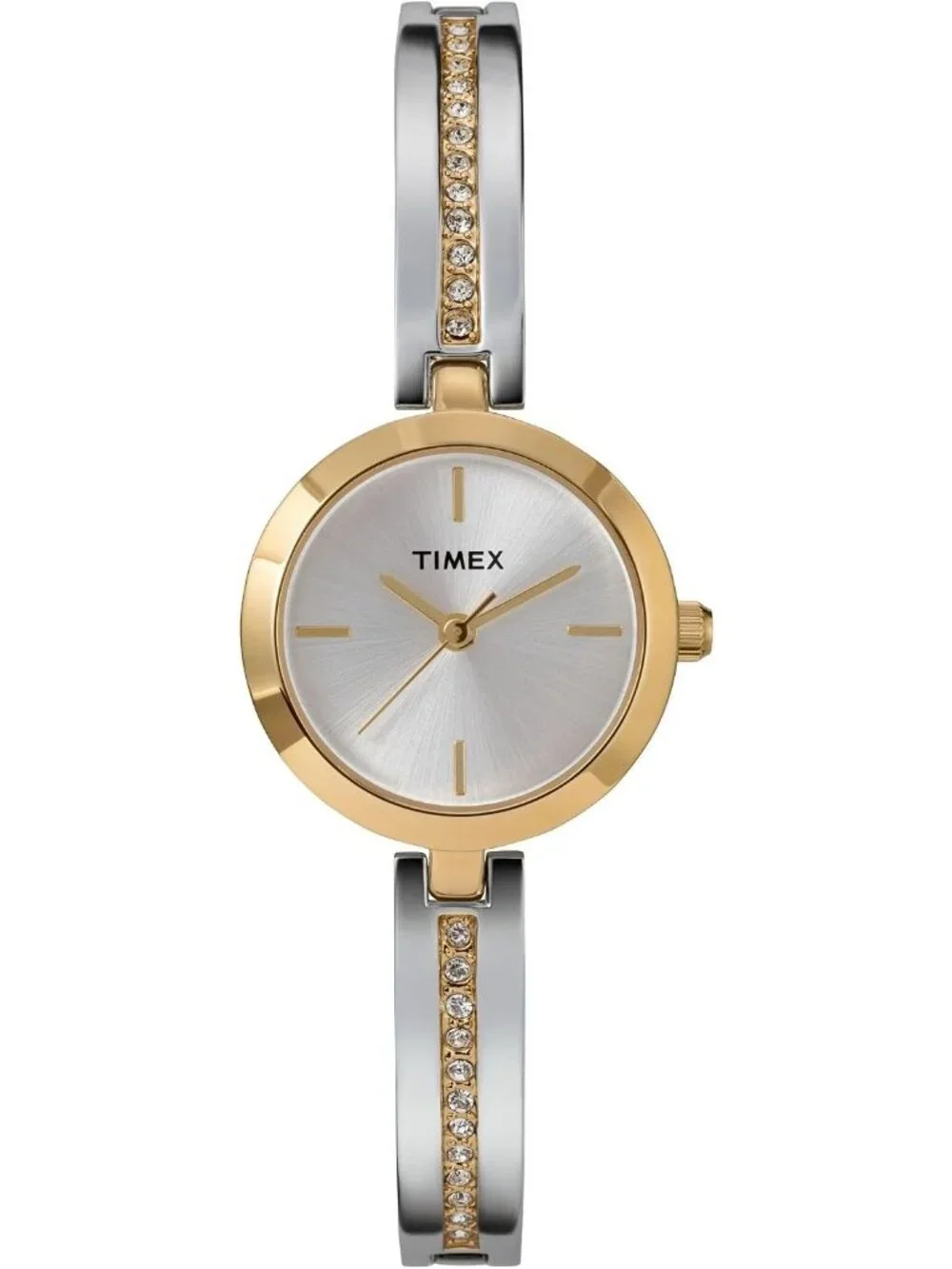 Women's Two-Tone/Gold-Tone/Silver Bracelet Sparkling Crystals Shine Wrist Watch
